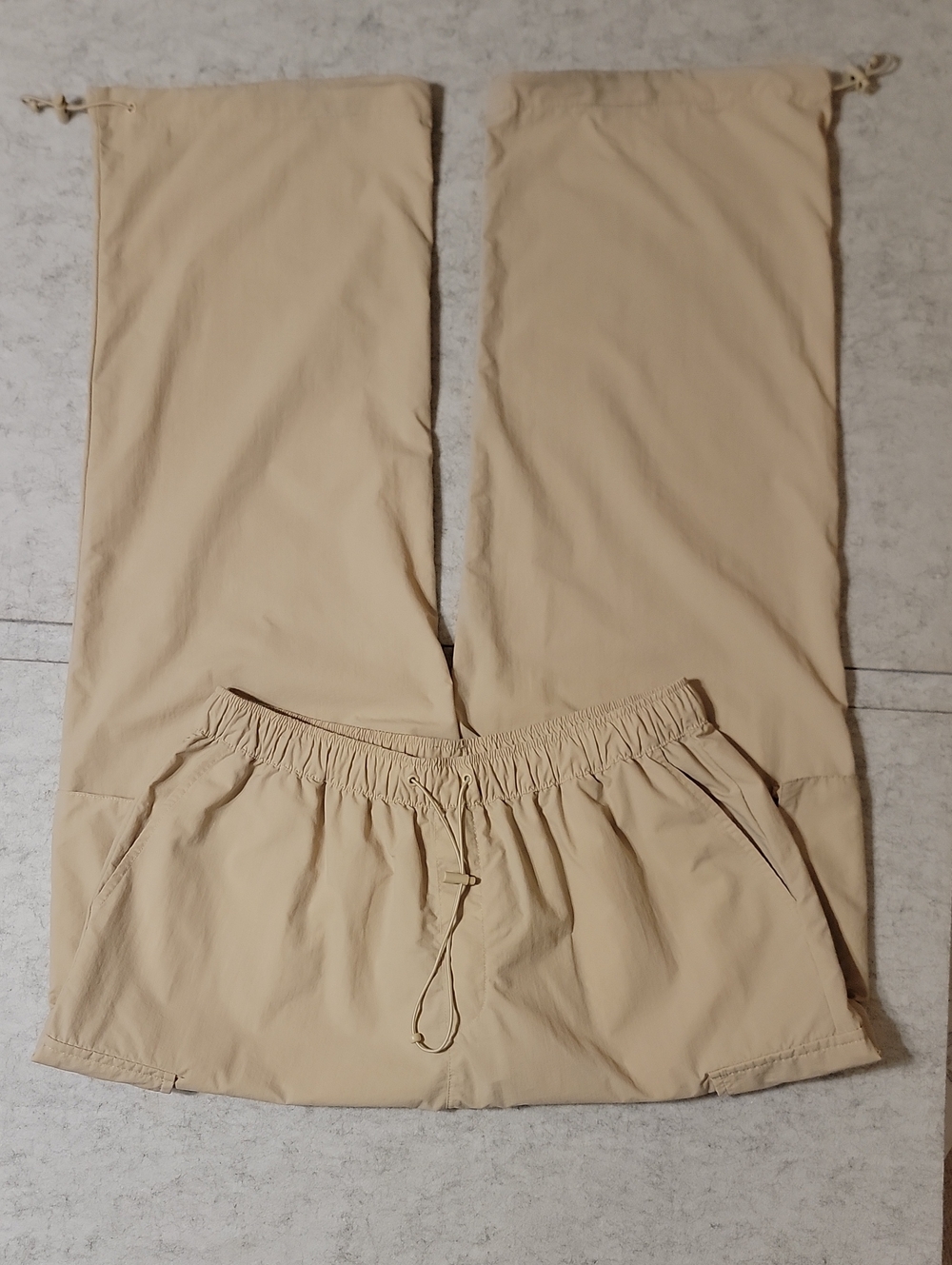 Supply & Demand NYC Womens Parachute Cargo Pants Beige Tan US 12 Y2K Streetwear